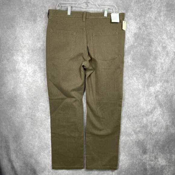 Kenneth Cole Mens Bedford Corduroy Straight Flat Front Pants Olive 34x30 NWT - Picture 3 of 10